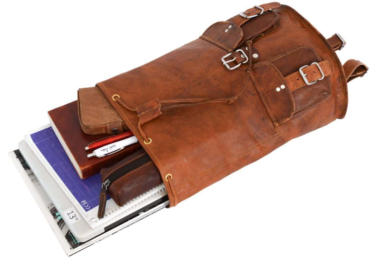 M31-innen2-rucksack-leder Outlet Rucksack - leichter Rost - Klebereste - kleinere Lederfehler - Leder leicht fettig