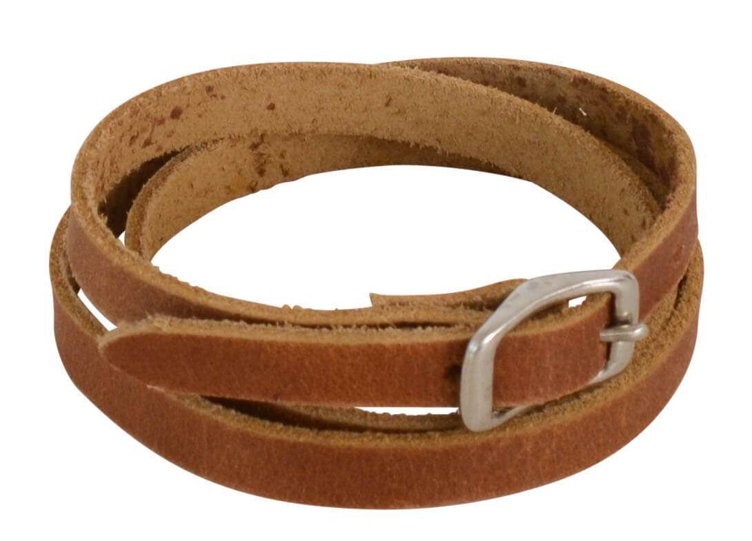 Braunes Lederarmband mit Schnallenverschluss