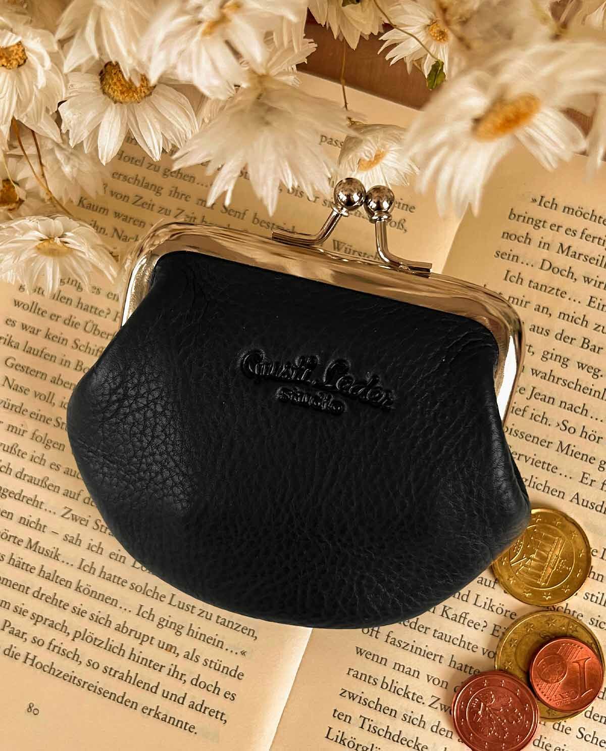 SBR Designs Womens Leather Coin Purse Mini Wallet Metal Frame ID Window  Credit Card Case New