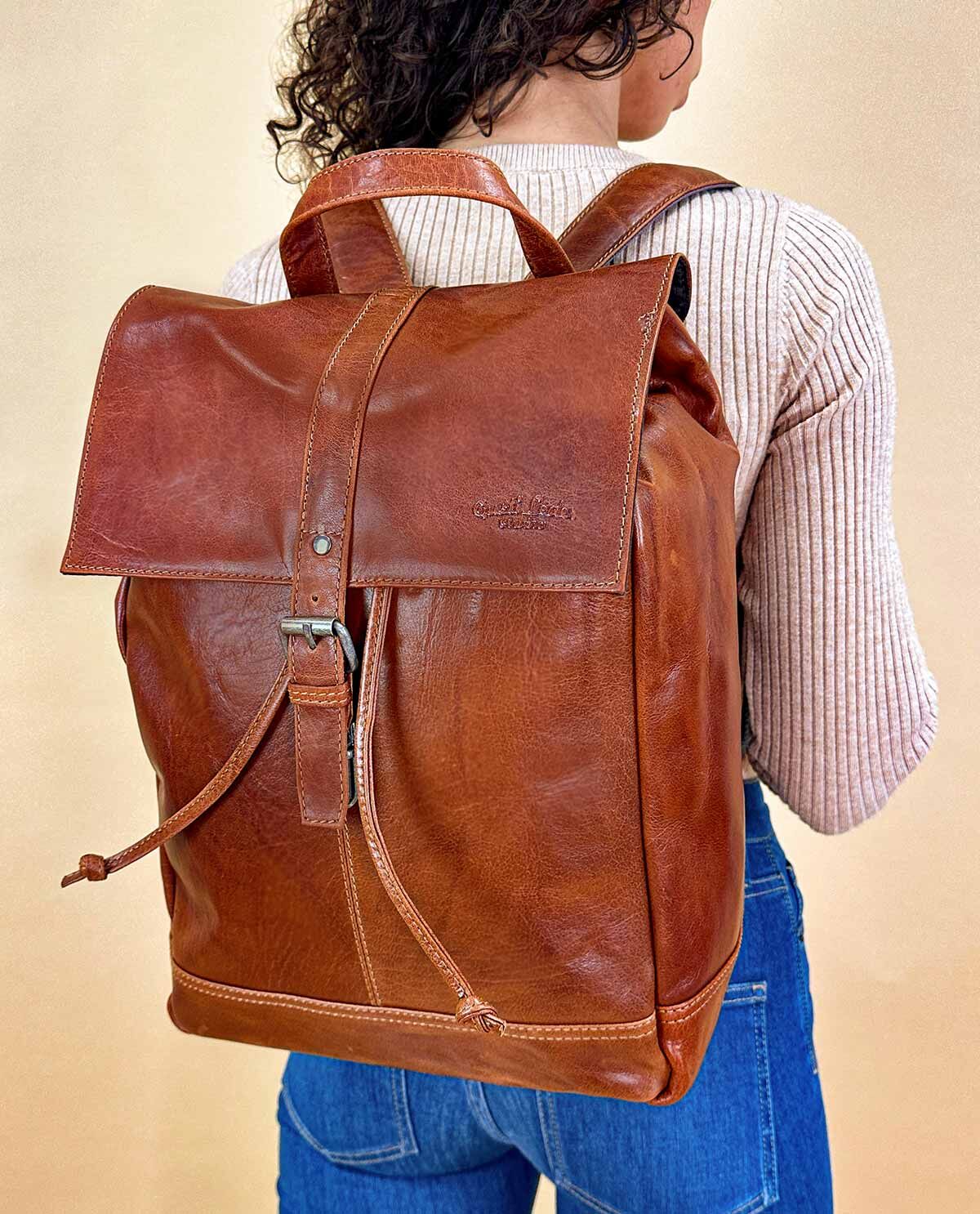Grand sac à dos cuir vintage SMITH