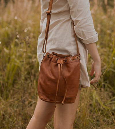 Box Sling Bag for Women in Ember: Belle – Bicyclist: Handmade Leather Goods