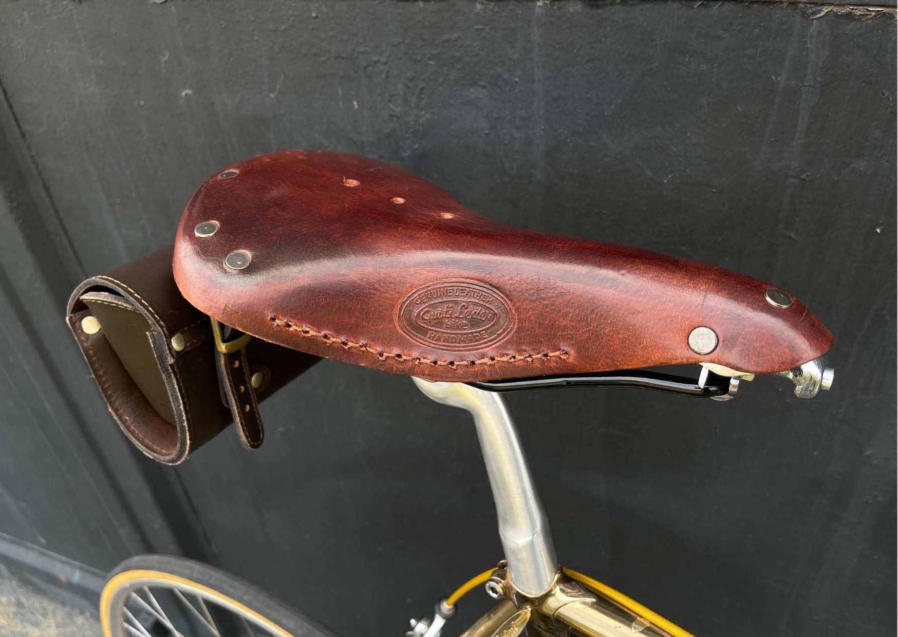 Echtleder Touren City Bike Leder Sattel Fahrradsattel Vintage Braun Chrome